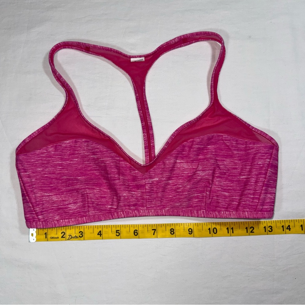 Lululemon Reversible Bikini Top‎ Pink Size 8 Space Dye White Mesh T-Back Swim - Picture 7 of 9